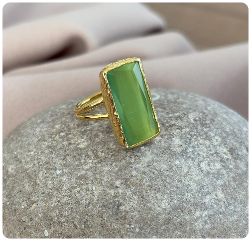 Dikdörtgen Kedi Gözü Yüzük