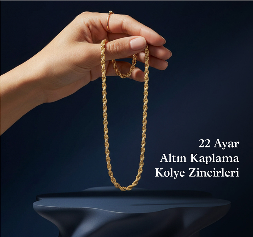 22 Ayar Altın Kaplama Kolye Zincirleri
